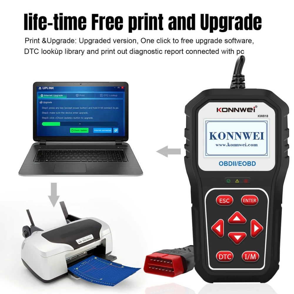 KONNWEI KW818 OBD2-Scanner: OBDII-Code-Leser ab 1996