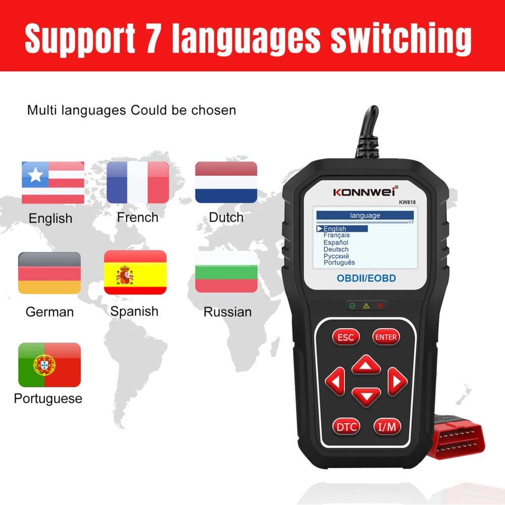 KONNWEI KW818 OBD2-Scanner: OBDII-Code-Leser ab 1996