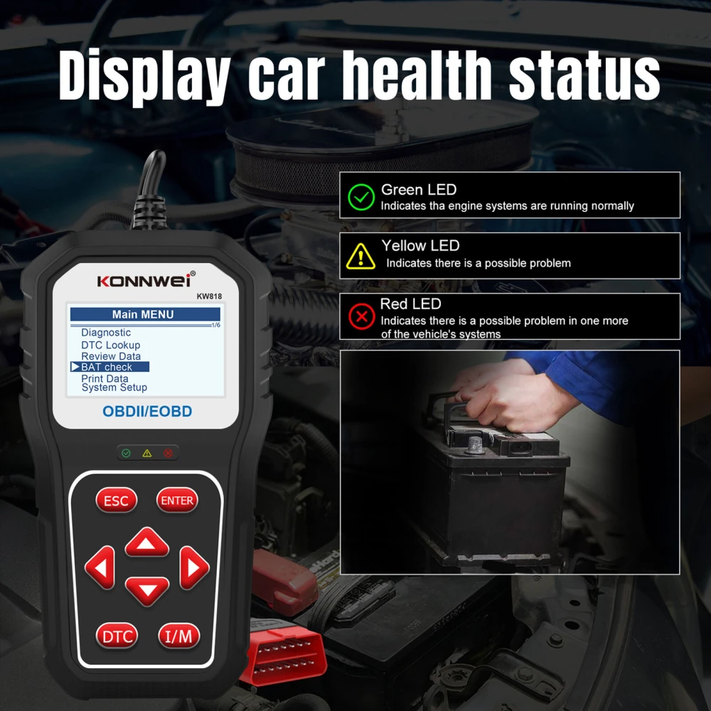 KONNWEI KW818 OBD2-Scanner: OBDII-Code-Leser ab 1996