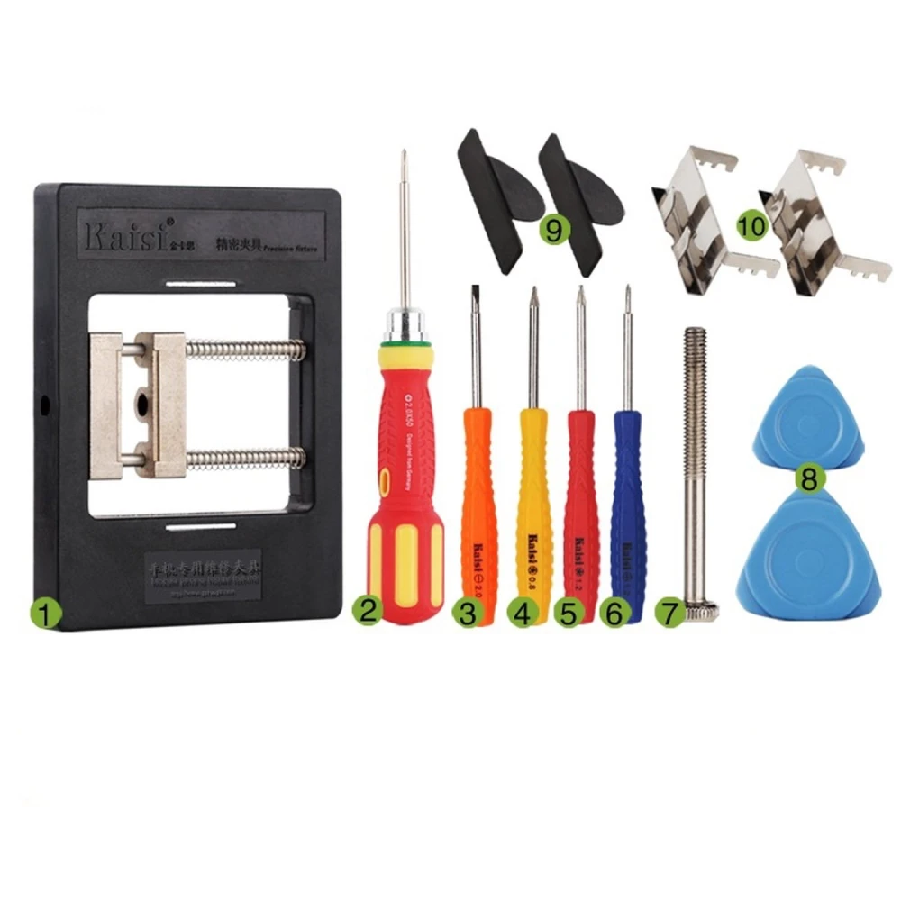 Soporte ajustable KS-1200 con destornilladores para reparación electrónica