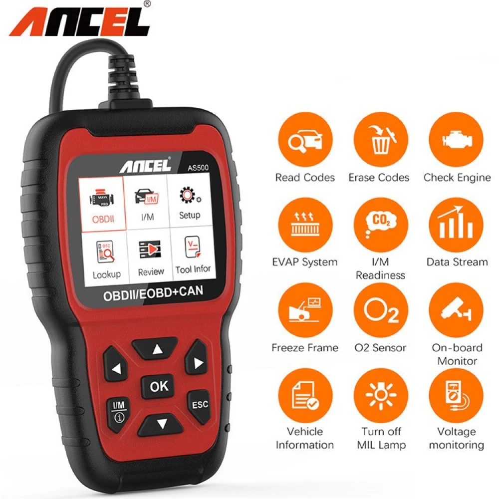 Ancel AS500 OBD2-Scanner Fahrzeug-Diagnosegerät