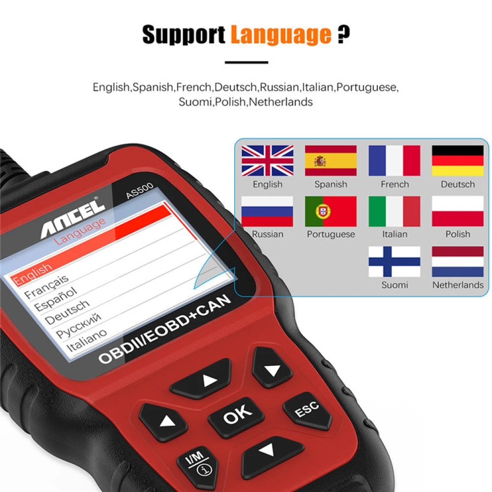 Ancel AS500 OBD2-Scanner Fahrzeug-Diagnosegerät