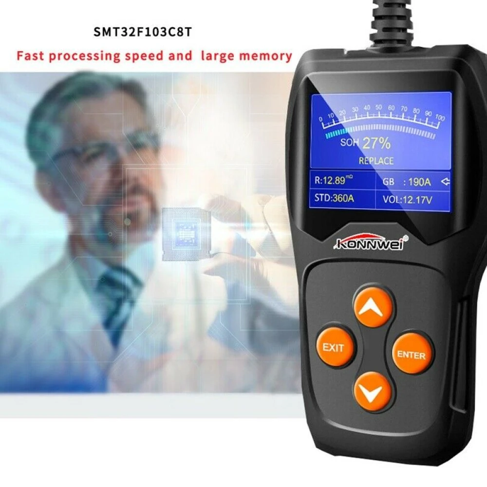 Konnwei KW600 12V Batterietester für Auto und Motorrad