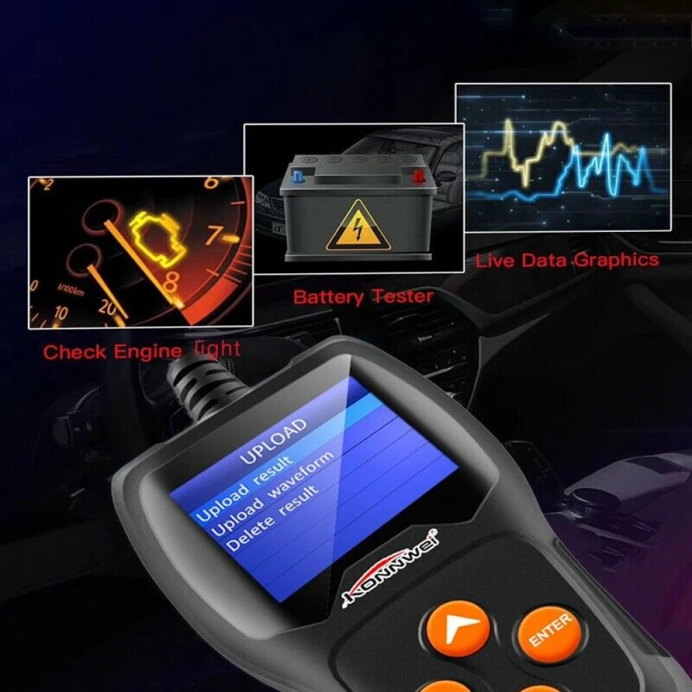 Konnwei KW600 12V Batterietester für Auto und Motorrad
