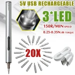 Mini-Elektroschraubendreher kabellos USB wiederaufladbar 3 LED Multifunktion 22in1 Set