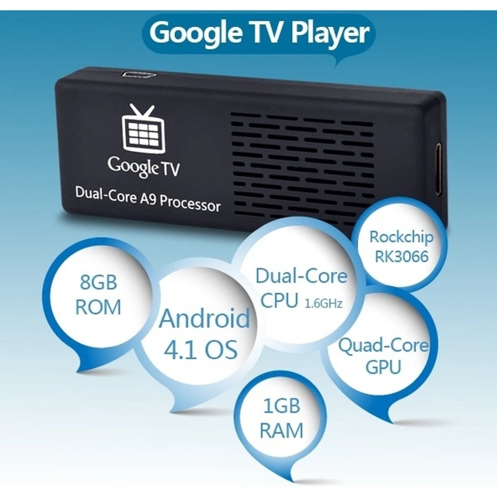 Mini PC MK808 Android Dual-Core 4.1.1 mit 1GB RAM und 8GB ROM Wi-Fi HDMI