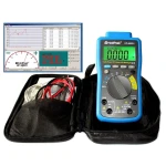 Multímetro digital HP-90EPC HoldPeak en uso con cables de prueba conectados