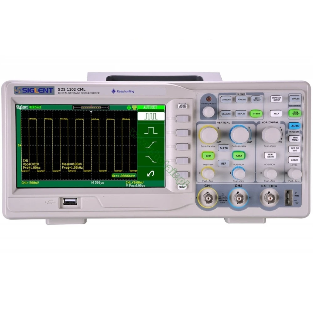 Siglent SDS1102CML+ digitales Oszilloskop 100MHz mit 7-Zoll-Display