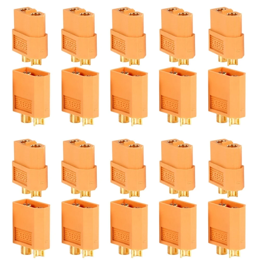 Set mit 20 XT60 Steckverbindern (10 Buchse + 10 Stecker) Amass für LiPo-Akkus