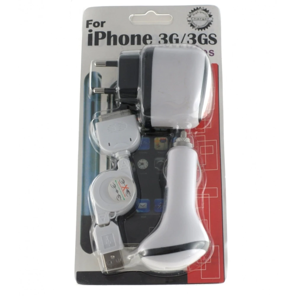 Cargadores múltiple para Apple iPod Nano 4G y iPhone 3G con cable USB incluido