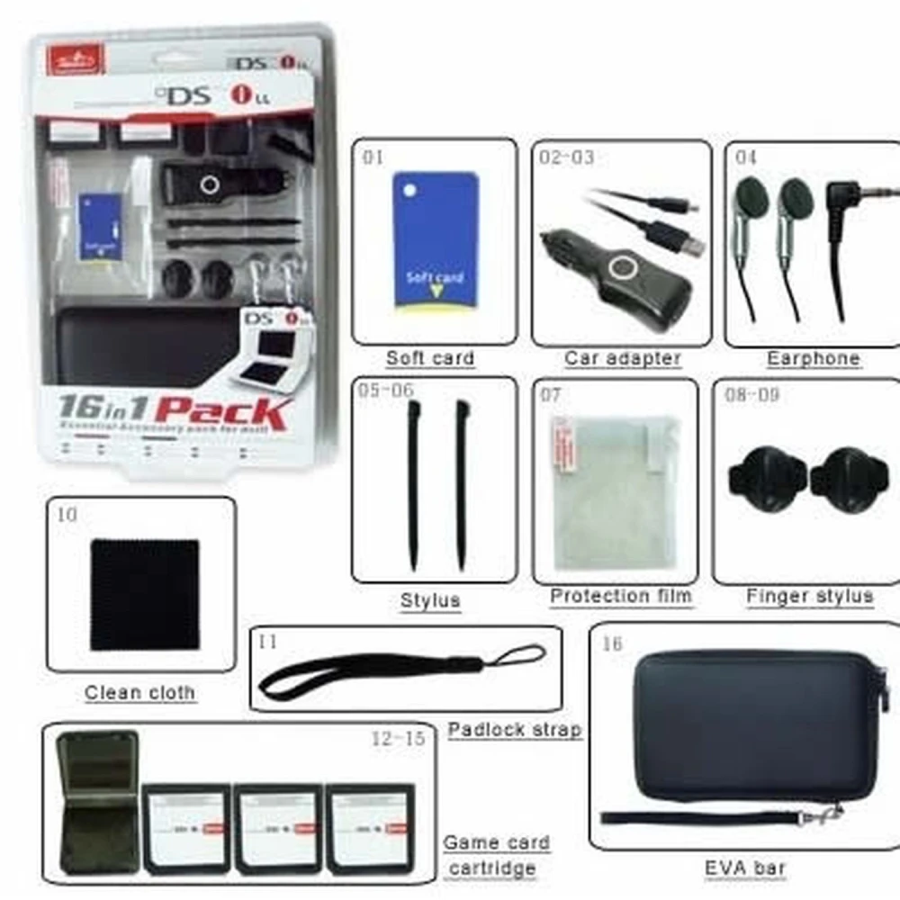 Nintendo DSi XL Zubehör-Set 16-in-1 – Komplettset