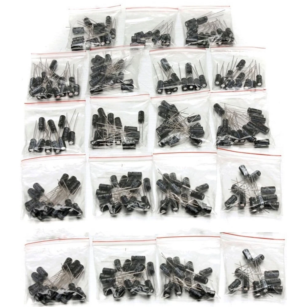 Elektrolytkondensatoren Set - 190 Stück in 19 Werten von 1uF bis 1000uF