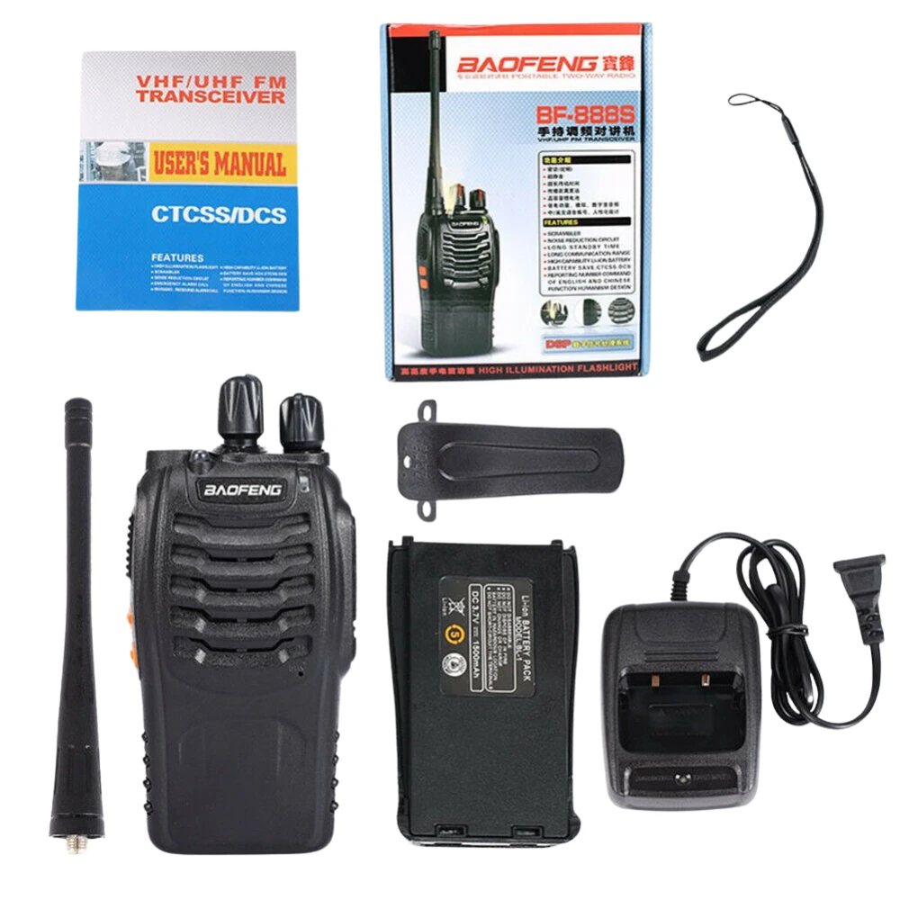 2er-Set Baofeng BF-888S Dualband UHF 5W mit Headset
