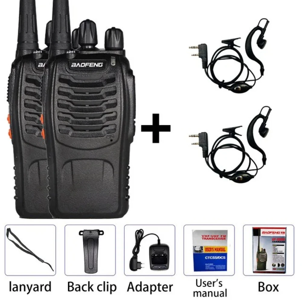2er-Set Baofeng BF-888S Dualband UHF 5W mit Headset