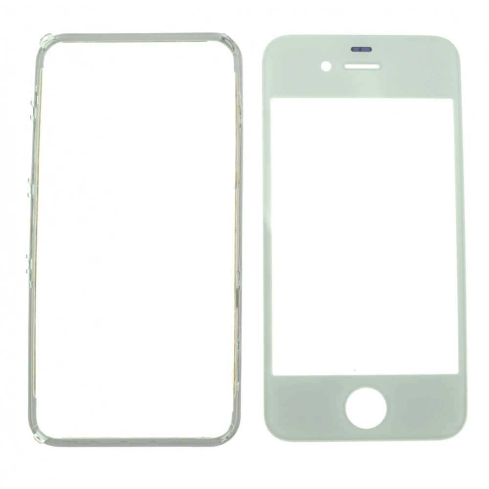 iPhone 4 Glasdisplay Weiß mit Kleberahmen zur Reparatur