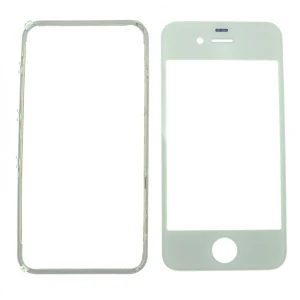 iPhone 4s Glasdisplay Weiß mit Kleberahmen zur Reparatur