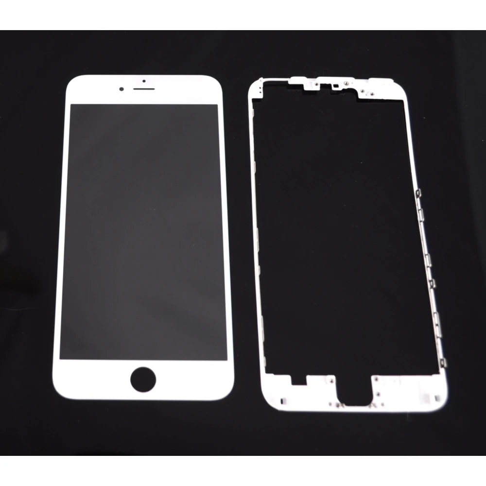 iPhone 6 Plus Glasdisplay Weiß mit Kleberahmen zur Reparatur