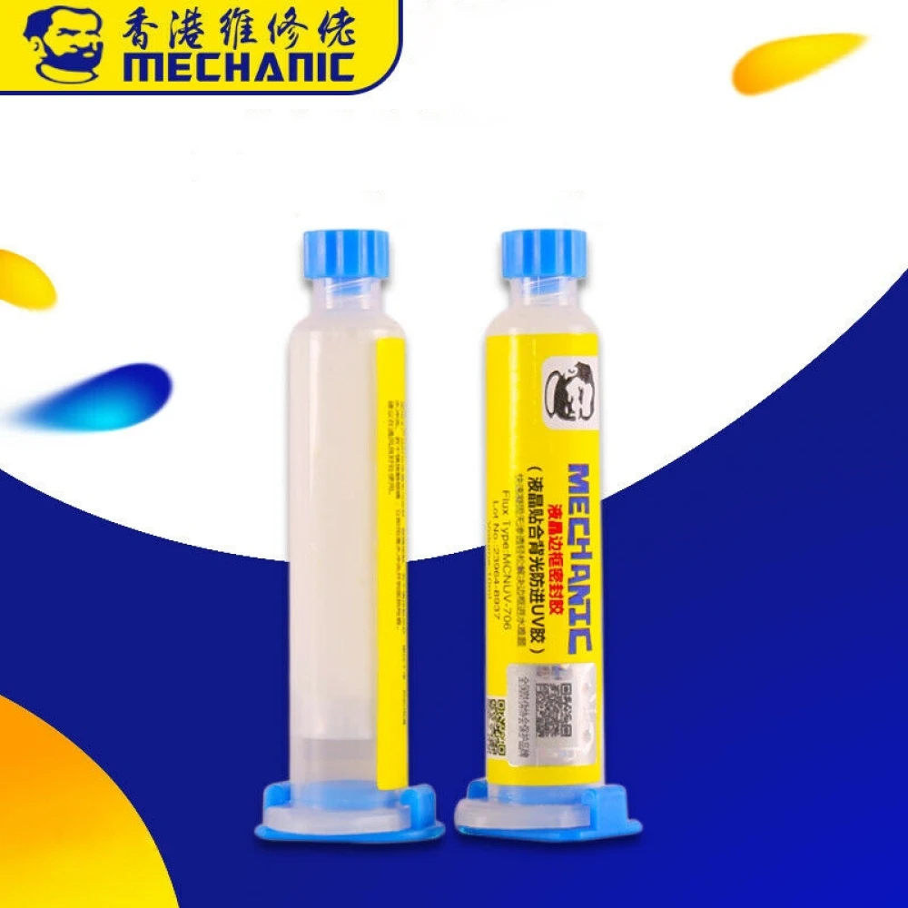 Envase de pegamento Mechanic MCNUV-706 para reparación de pantallas LCD móviles