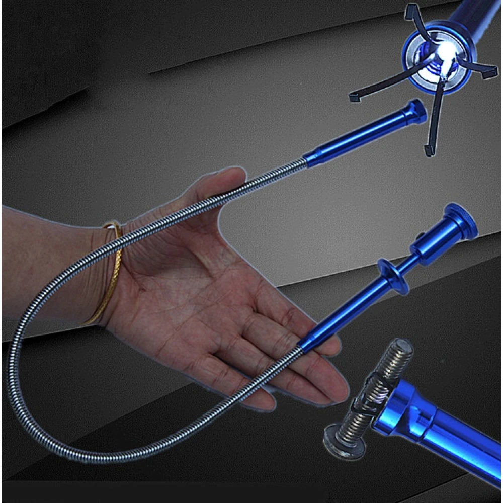 Flexibler Magnetgreifer mit LED-Licht und Krallenhaken, Langreichweite
