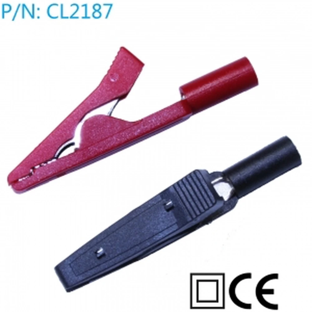 Krokodilklemmen mit 2mm Bananenanschluss 2er-Set Rot/Schwarz Amass