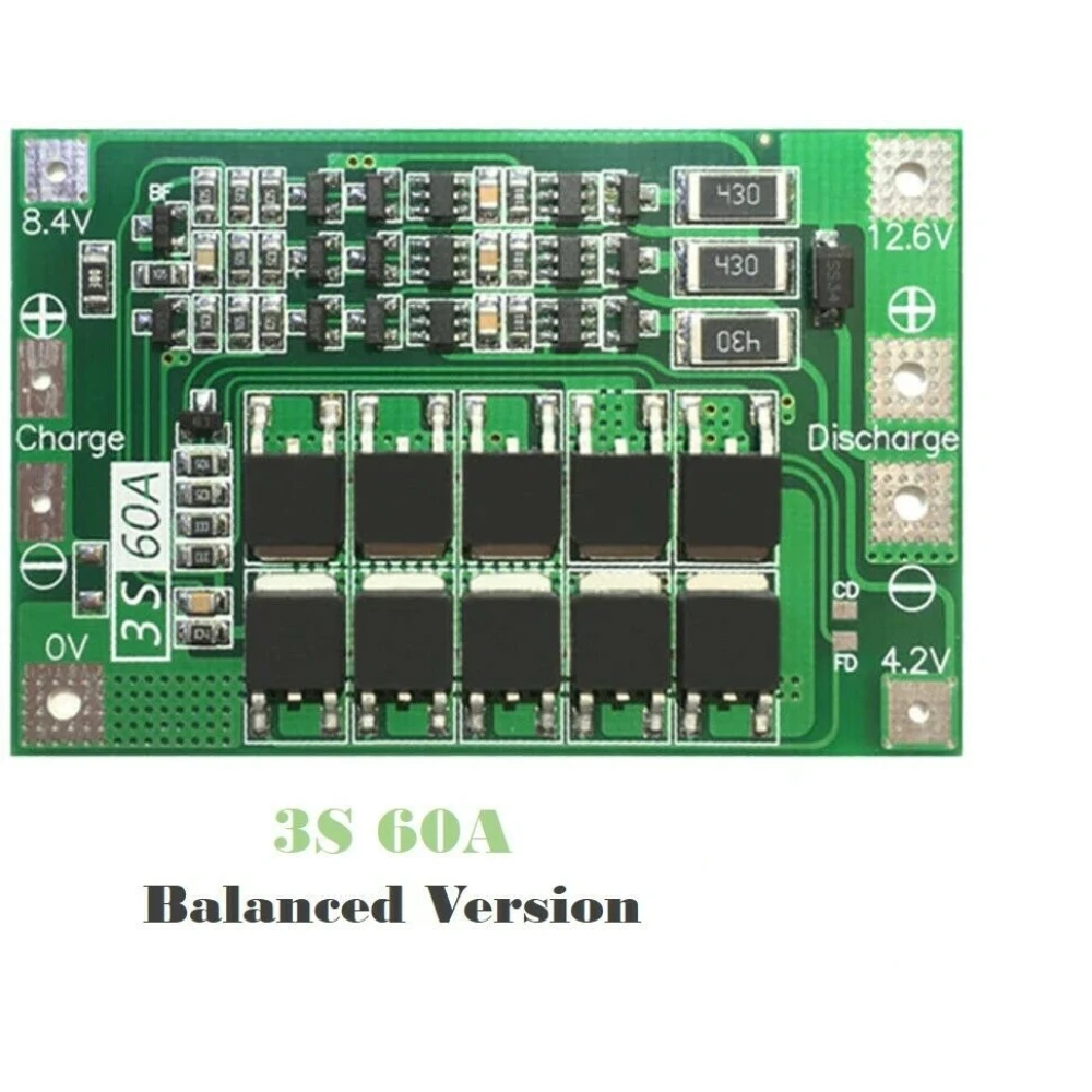 Balancierte PCB 3S 60A Schutzplatine für Lithium-Akku
