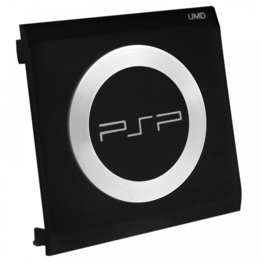 PSP UMD-Laufwerkklappe mit Metallring und Schriftzug - Originalersatz