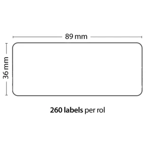 Rolle mit 260 selbstklebenden Etiketten kompatibel mit Dymo 99012, 89x36mm
