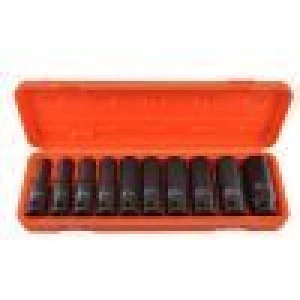 10er Set lange Schlagschrauber-Nüsse 1/2 10-24mm TSX TOOL