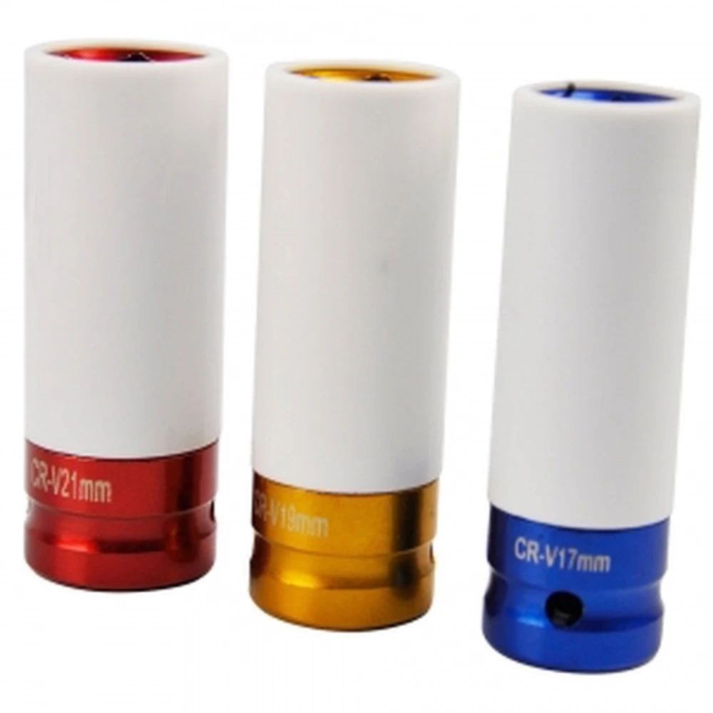 Tiefes Radmuttern-Nuss-Set für Alufelgen 1/2'' Drive 17mm 19mm 21mm