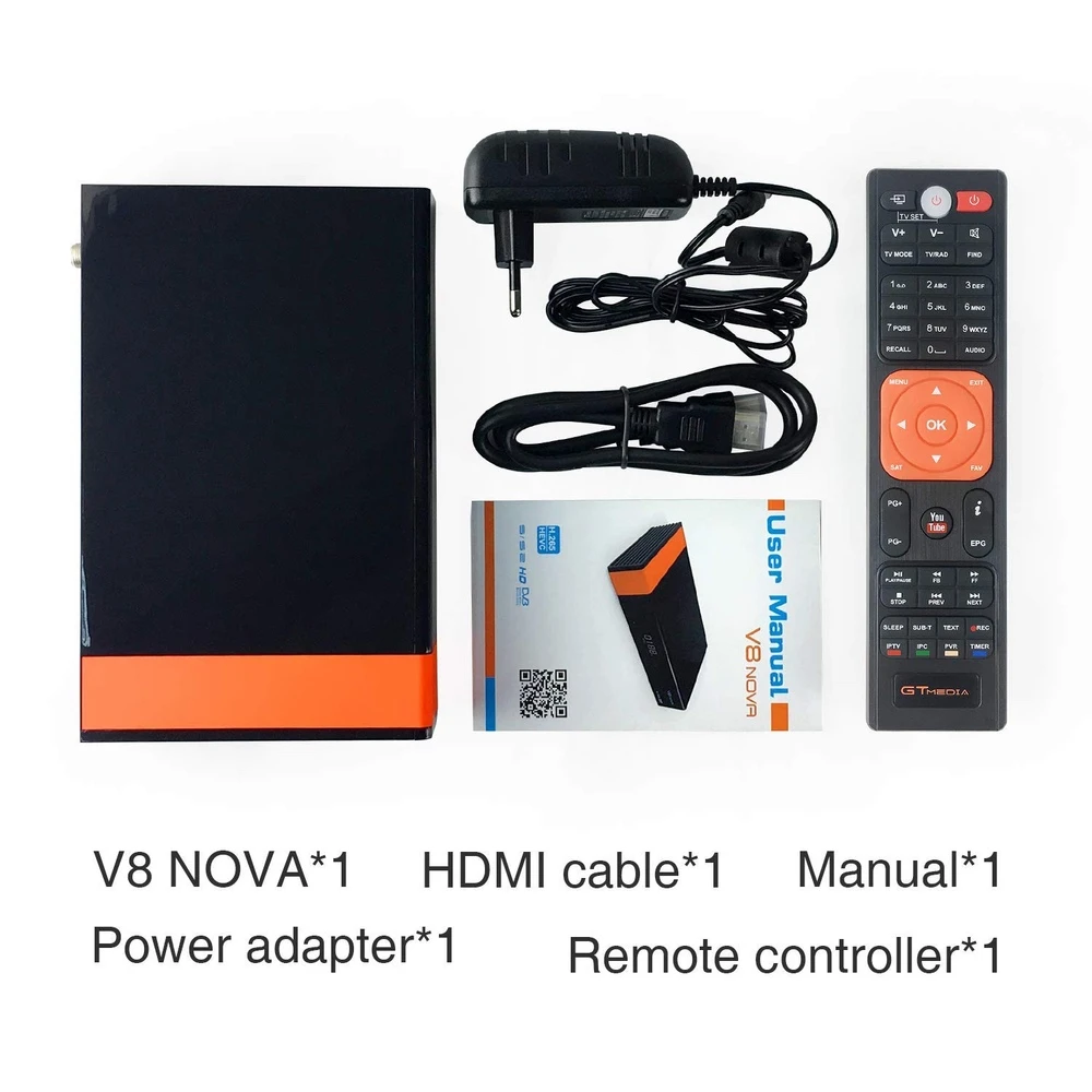 Vista lateral del receptor satélite Freesat V8 Nova HD wifi