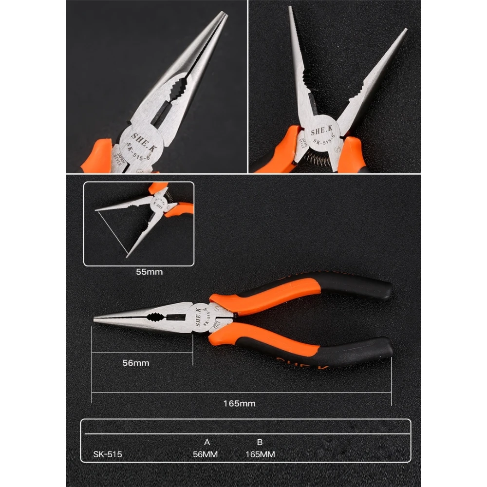 SK-515 165mm Spitzzange von TSX TOOL mit ergonomischem Griff