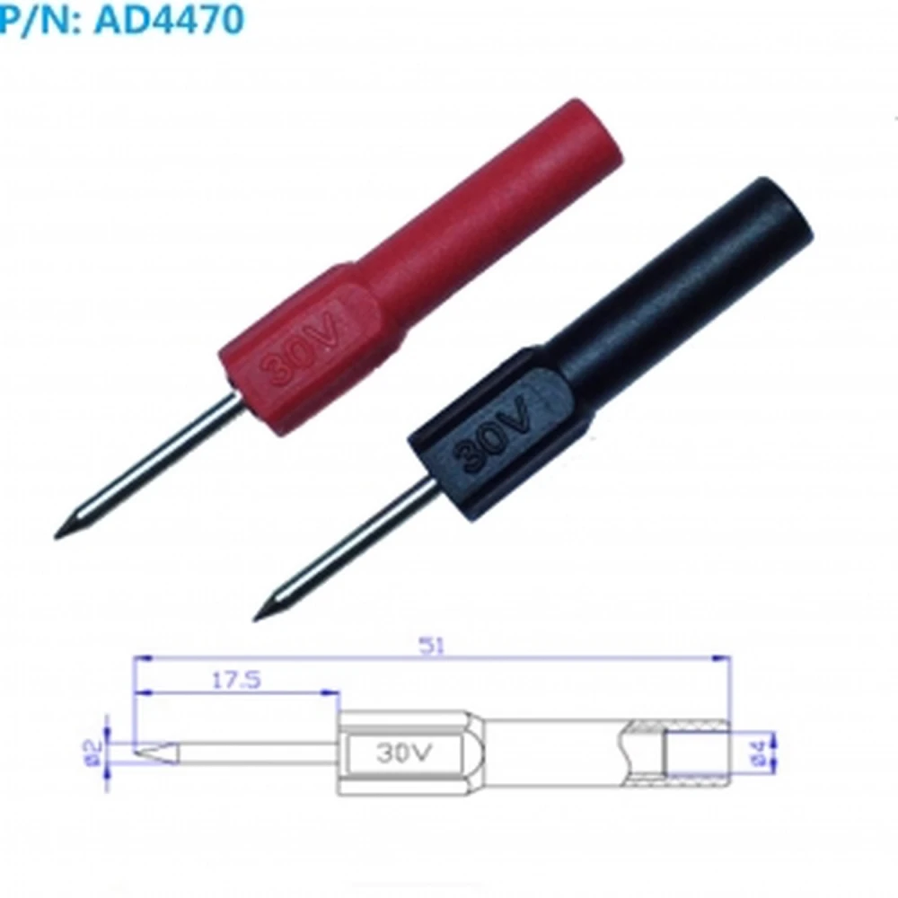 Prüfspitze 2mm für 4mm Bananenstecker Amass