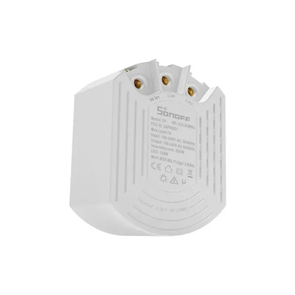 Vista lateral del SONOFF D1 interruptor inteligente para control de luz