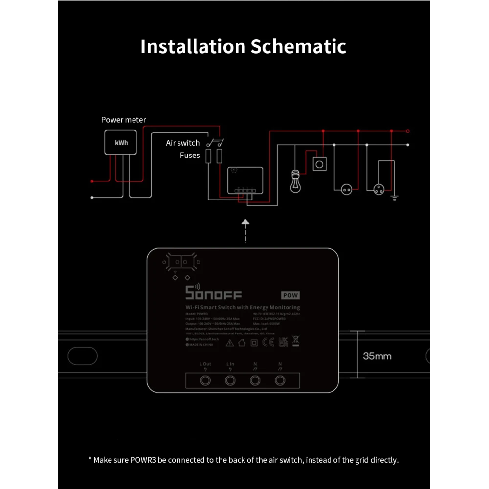 SONOFF Pow R3 - Smart WiFi-Schalter mit Energiemonitoring