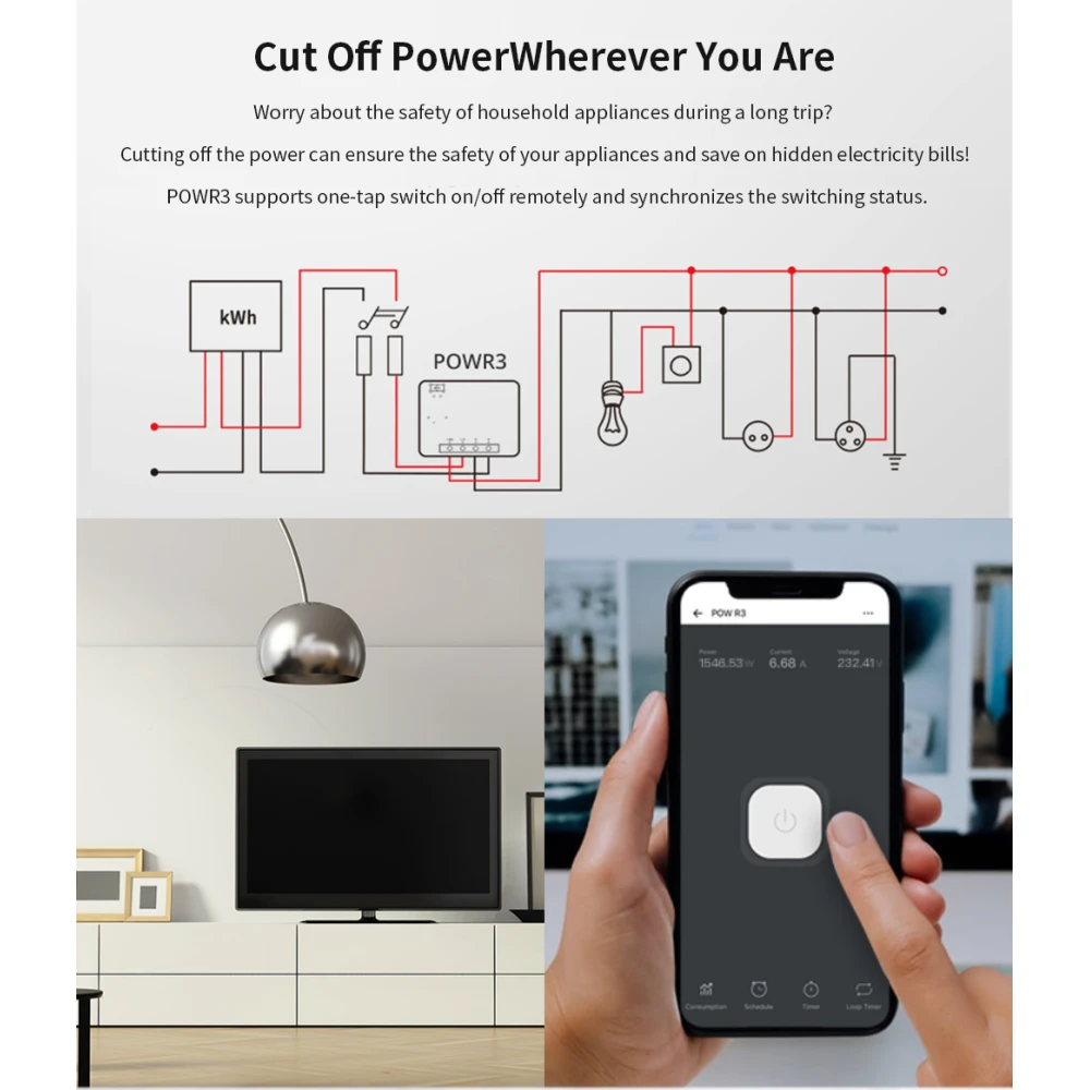 SONOFF Pow R3 - Smart WiFi-Schalter mit Energiemonitoring