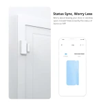 Sensor inalámbrico SONOFF SDW2 en marco de ventana para seguridad del hogar