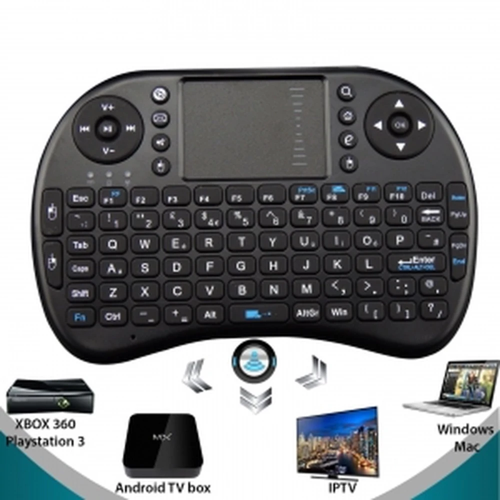 Kabellose Tastatur mit Trackpad für Android TV Modell T2 für Mini-PC und Media Center