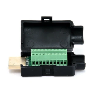 HDMI 19P Stecker-Lötanschluss mit schwarzem Gehäuse-Kit