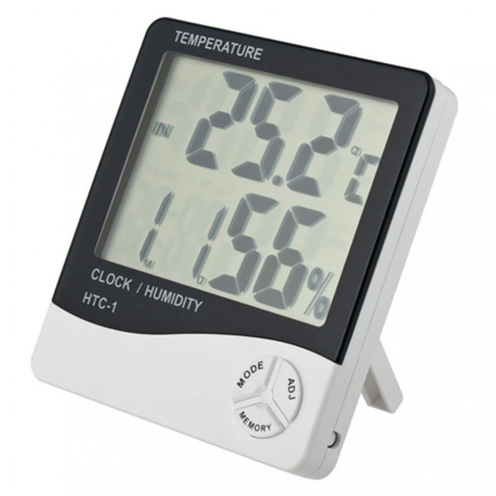 Digitales Thermo-Hygrometer und Uhr HTC1 mit Alarm und hoher Genauigkeit