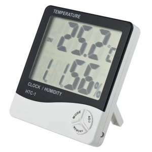 Digitales Thermo-Hygrometer und Uhr HTC1 mit Alarm und hoher Genauigkeit