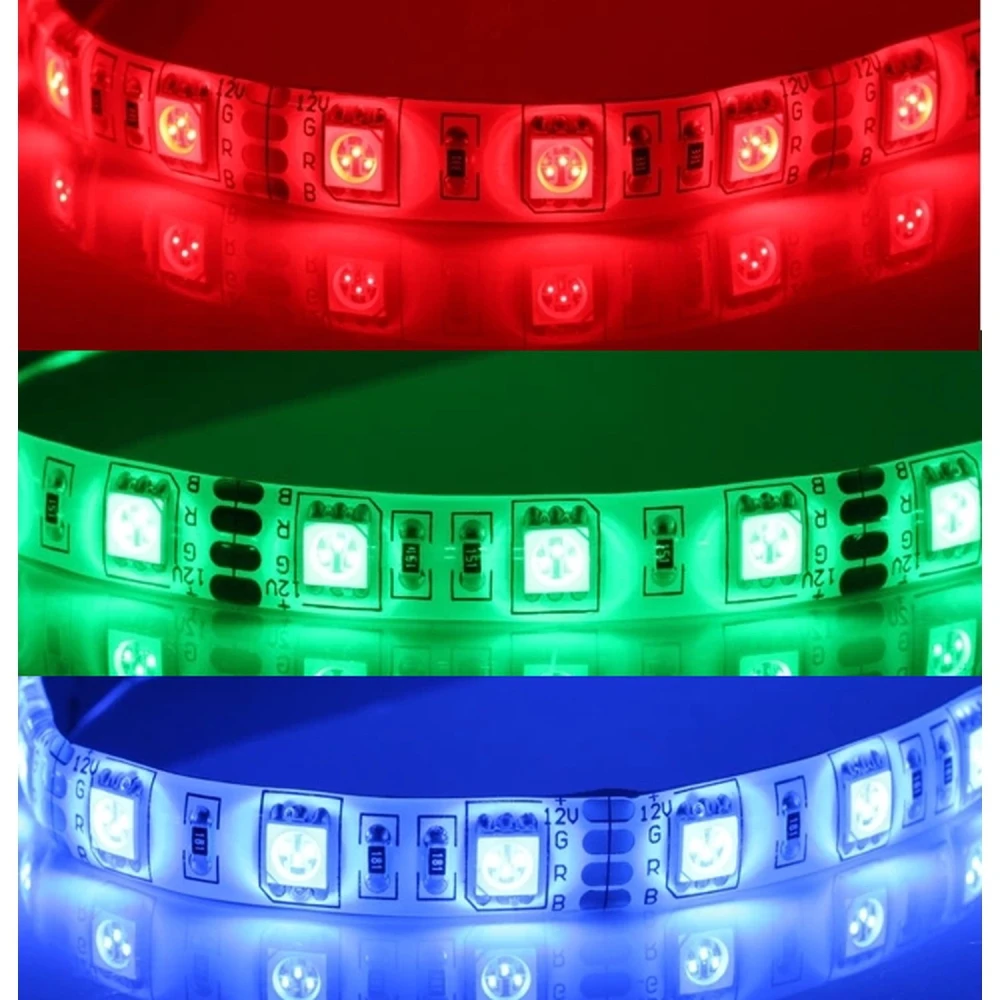 LED-Streifen 12V RGB 5 Meter dimmbar SMD5050 60LED pro Meter IP65