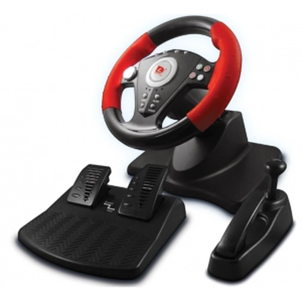 Kompatibles Rennlenkrad mit Gängen und Pedalen für PS3, PS2 und PC