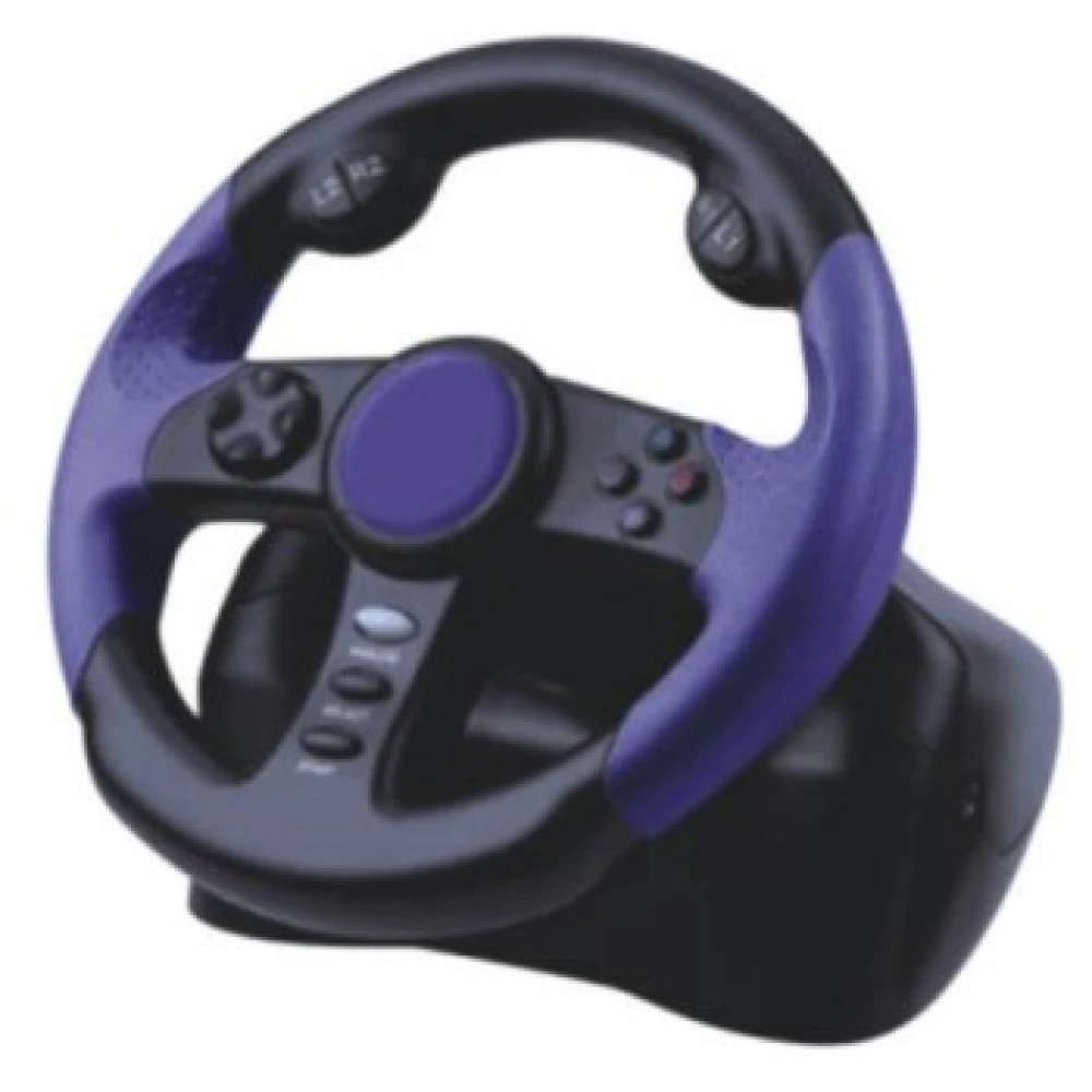 Rennlenkrad für Playstation 2 mit Pedalen und Dual Shock-Technologie